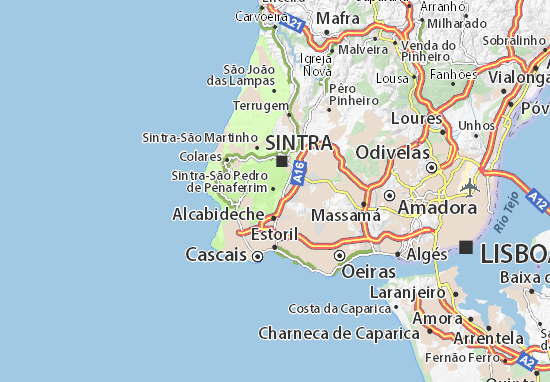 Karte Stadtplan Sintra-São Pedro de Penaferrim
