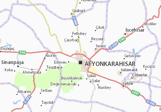 Karte Stadtplan Afyonkarahisar