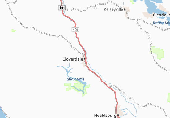 Kaart Plattegrond Cloverdale
