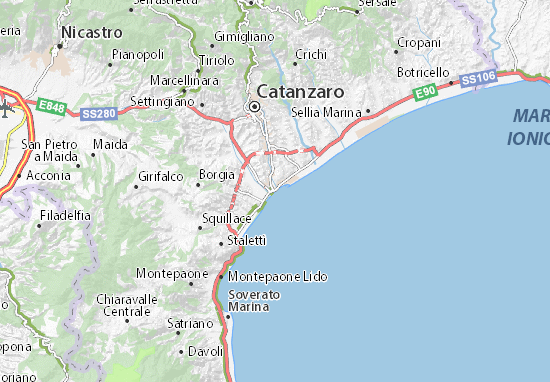 Karte Stadtplan Catanzaro Lido
