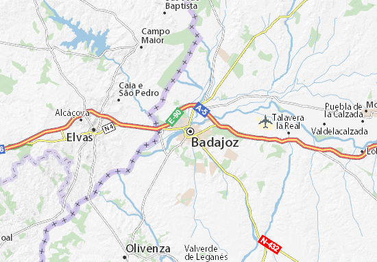 Karte Stadtplan Badajoz