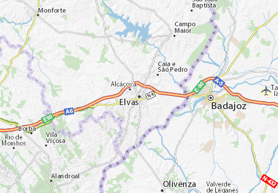 Karte Stadtplan Elvas