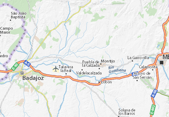 Kaart Plattegrond Guadiana del Caudillo