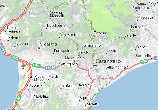 Karte Stadtplan Tiriolo