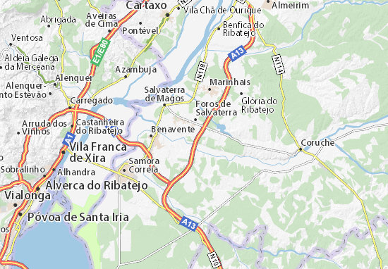 Karte Stadtplan Malhadinhas de Cima