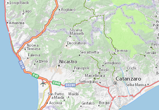 Karte Stadtplan Serrastretta