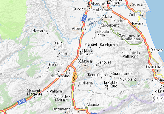Karte Stadtplan La Llosa de Ranes