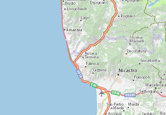 Kaart Plattegrond Nocera Terinese