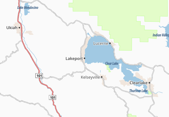Kaart Plattegrond Lakeport