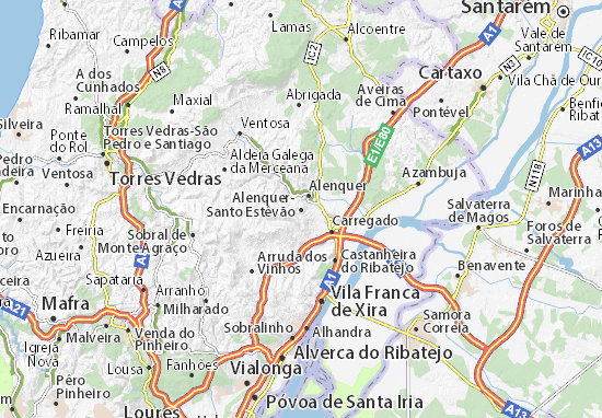 Karte Stadtplan Alenquer-Santo Estêvão