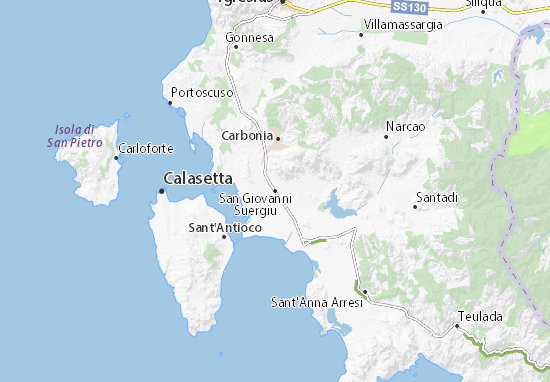 Kaart Plattegrond San Giovanni Suergiu