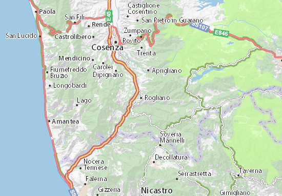 Karte Stadtplan Rogliano