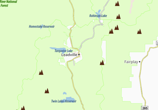 Karte Stadtplan Leadville