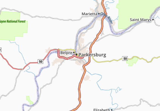 Karte Stadtplan Parkersburg