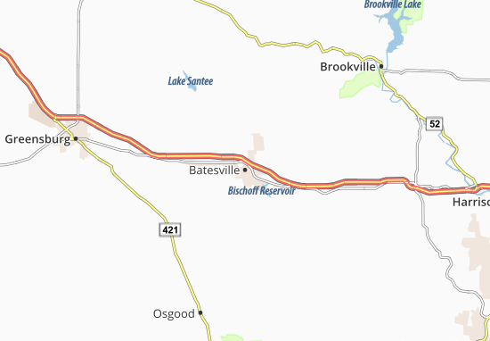 Kaart Plattegrond Batesville