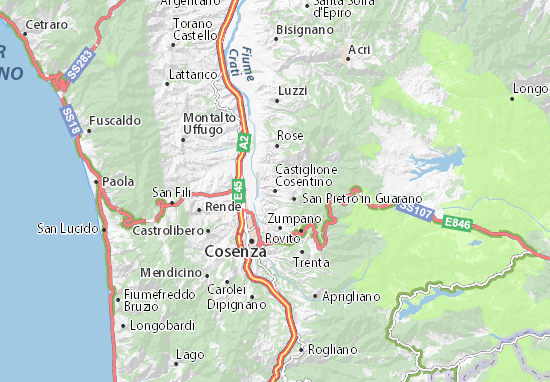 Karte Stadtplan Castiglione Cosentino