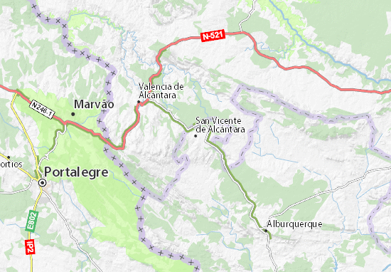 San Vicente de Alcántara Map