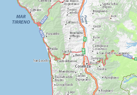 Karte Stadtplan San Vincenzo la Costa