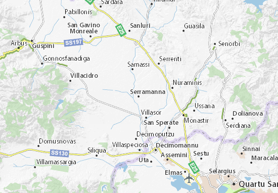 Karte Stadtplan Serramanna