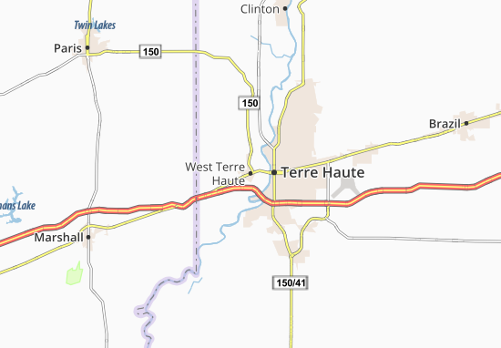 Kaart Plattegrond West Terre Haute