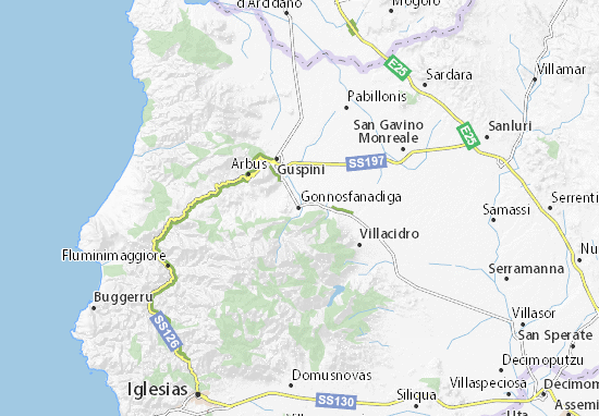 Gonnosfanadiga Map