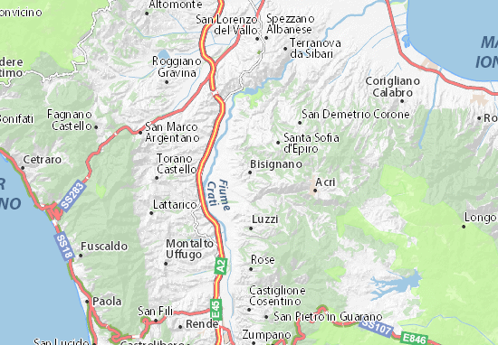 Karte Stadtplan Bisignano
