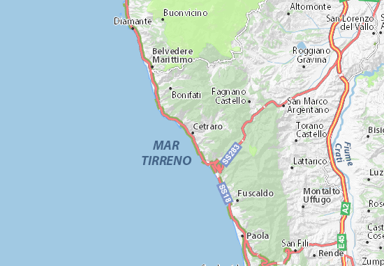 Kaart Plattegrond Cetraro