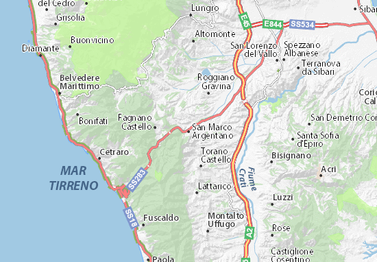 Kaart Plattegrond San Marco Argentano