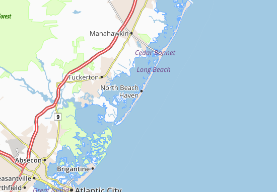 Karte Stadtplan Beach Haven