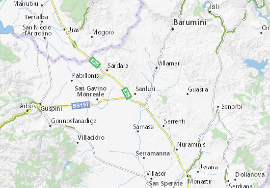 Karte Stadtplan Sanluri