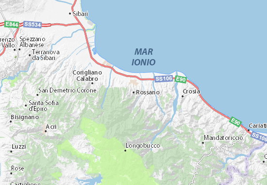 Kaart Plattegrond Rossano
