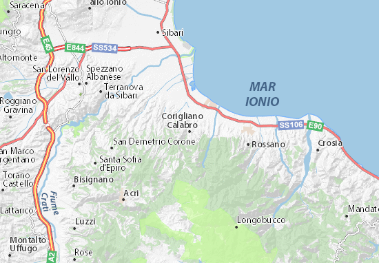 Corigliano Calabro Map