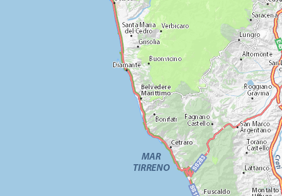 Kaart Plattegrond Belvedere Marittimo