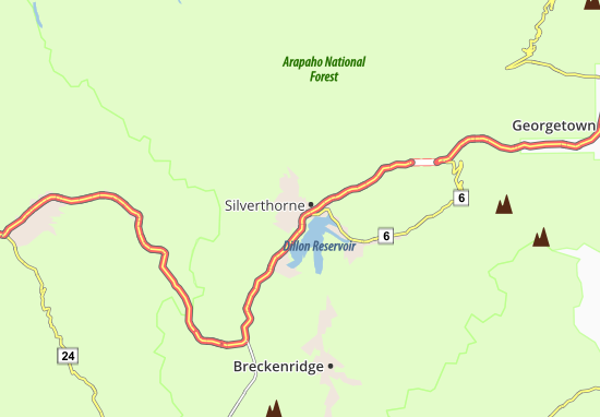 Karte Stadtplan Silverthorne