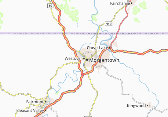 Karte Stadtplan Westover