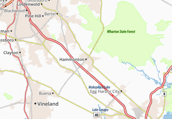 Karte Stadtplan Hammonton