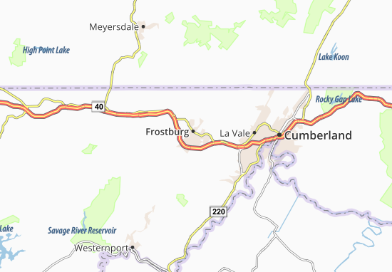 Mapa Frostburg