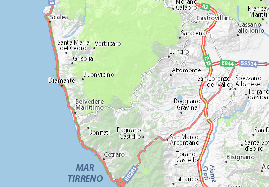 Karte Stadtplan San Sosti