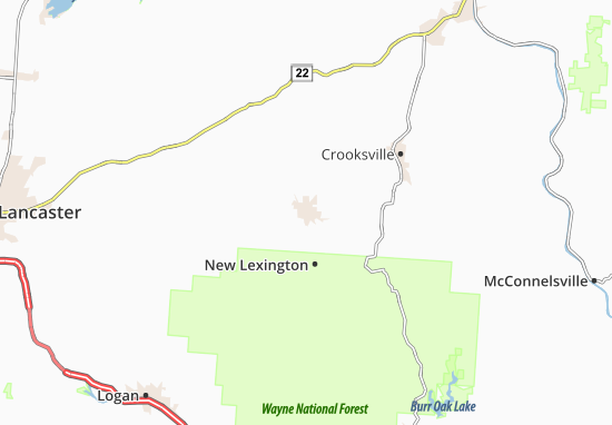 Kaart Plattegrond New Lexington