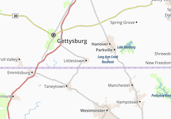 Karte Stadtplan Littlestown