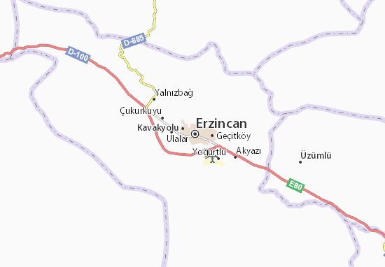 Kaart Plattegrond Erzincan