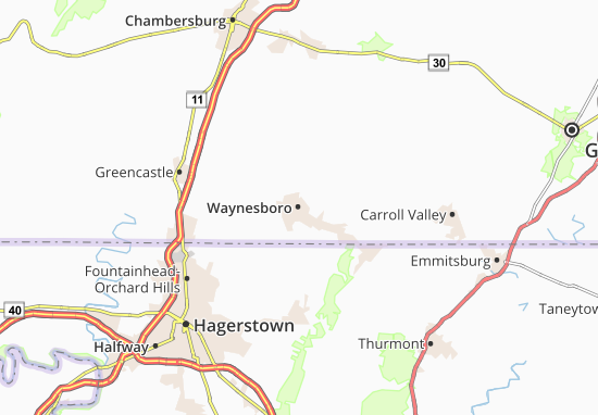Kaart Plattegrond Waynesboro