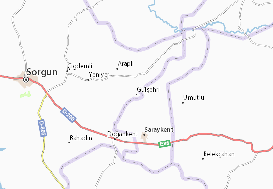 Karte Stadtplan Gülşehri