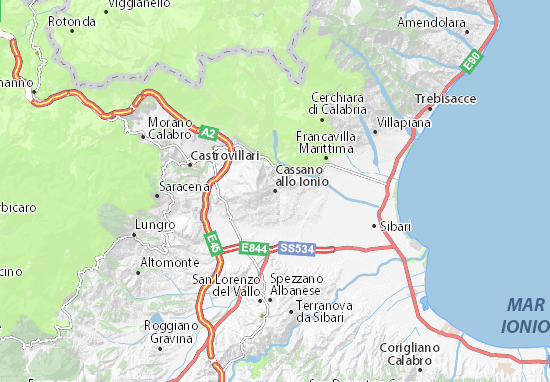 Karte Stadtplan Cassano allo Ionio