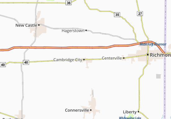 Kaart Plattegrond Cambridge City
