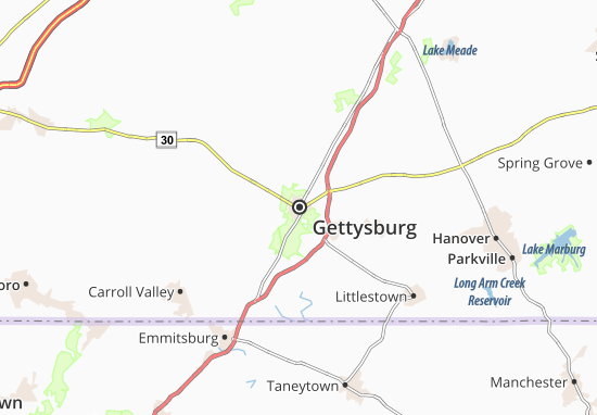Karte Stadtplan Gettysburg