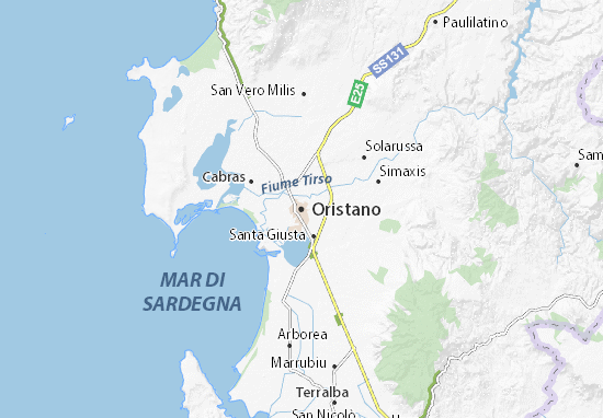 Karte Stadtplan Oristano