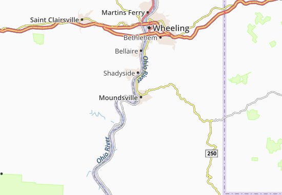 Kaart Plattegrond Moundsville