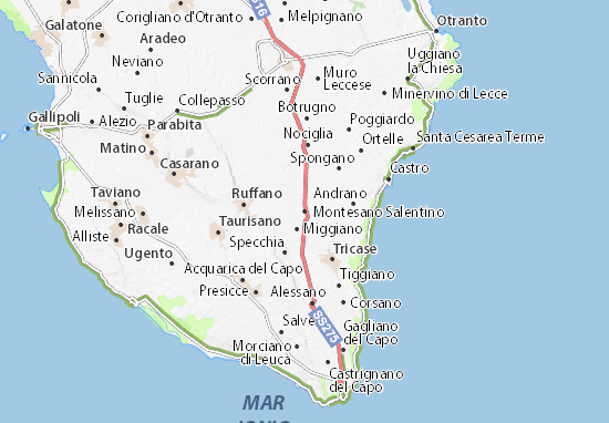 Kaart Plattegrond Montesano Salentino