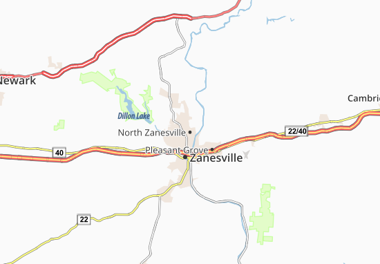 Karte Stadtplan North Zanesville